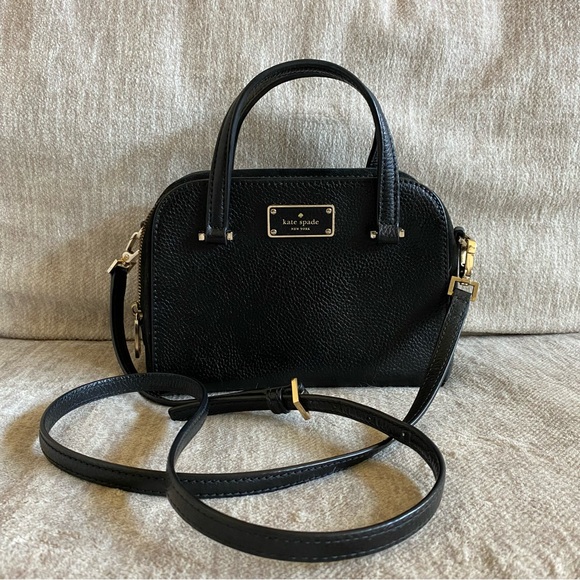 Kate Spade New York Crossbody Bag Black Leather/Suede - Picture 2 of 16